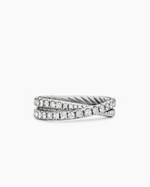 DY Crossover® Band Ring in Platinum with Diamonds, 5.2mm